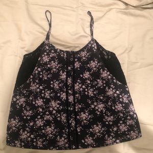 Black flowered tank
